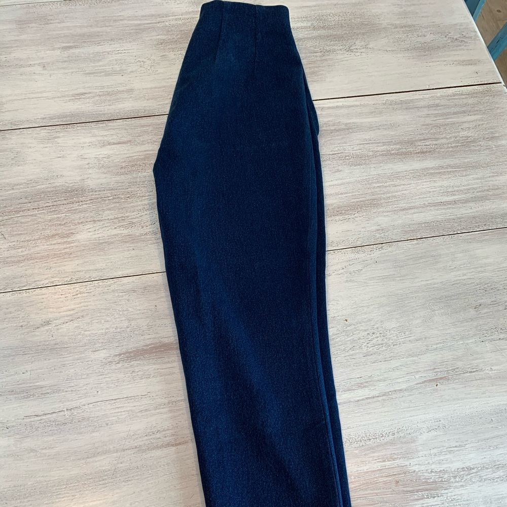 Women's High-Rise Navy Straight-Leg Pants - Picture 3 of 7